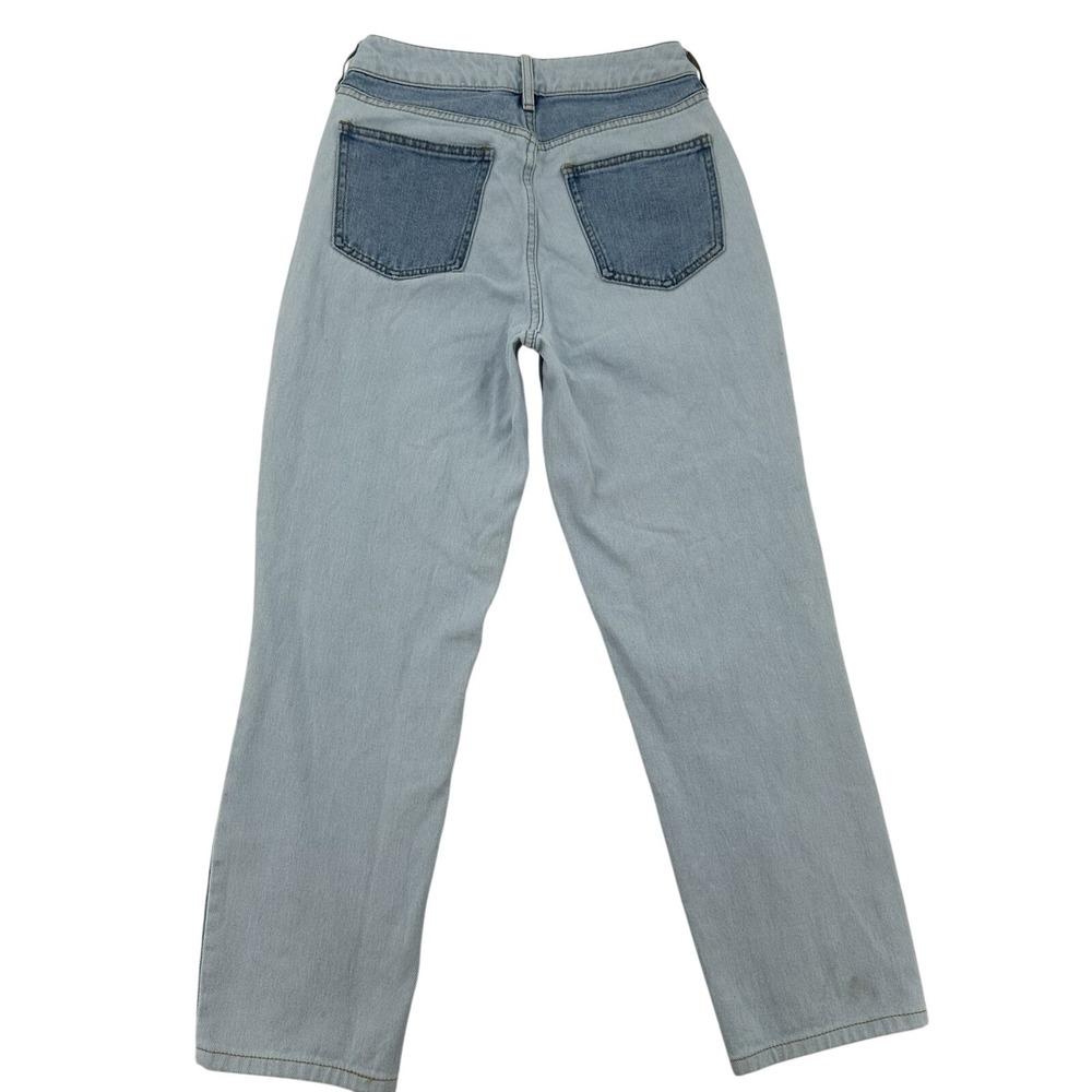 PacSun Mom Jeans Size 25 Blue White Colorblock Patchwork High Rise Denim Y2K